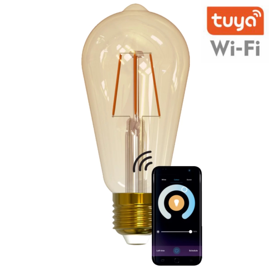 LED-pære dæmpbar VINTAGE ST64 E27/5,5W/230V 1800-2700K Wi-fi Tuya