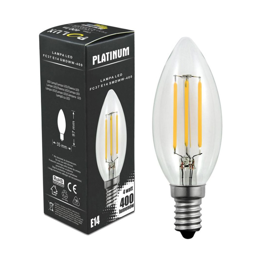 LED-pære C37 E14/4W/230V 3000K