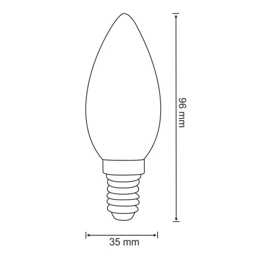 LED-pære C37 E14/4W/230V 3000K