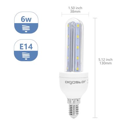 LED-pære E14/6W/230V 6500K - Aigostar