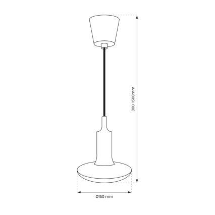 LED-pære E27/15W/230V 6000K + power kabel