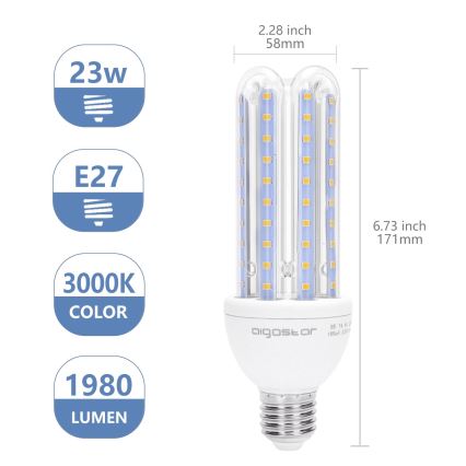 LED-pære E27/23W/230V 3000K - Aigostar