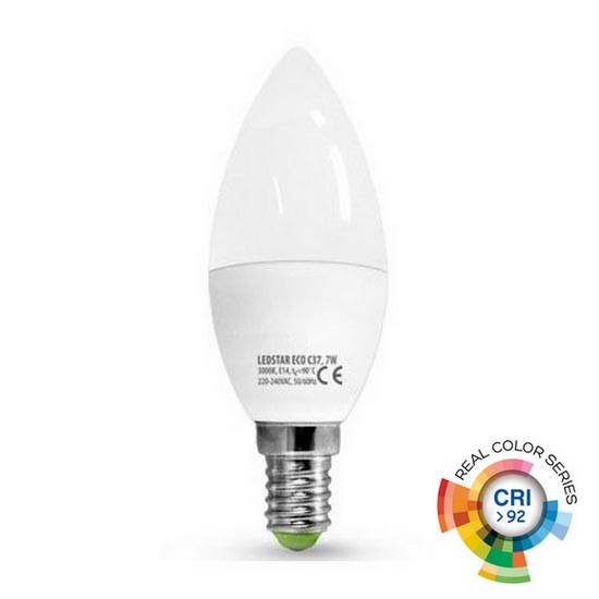 LED-pære ECOLINE C37 E14/7W/230V 3000K CRI 92 - Brilagi