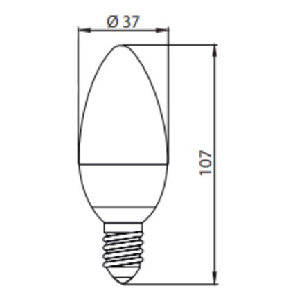 LED-pære ECOLINE C37 E14/7W/230V 4000K -  Brilagi