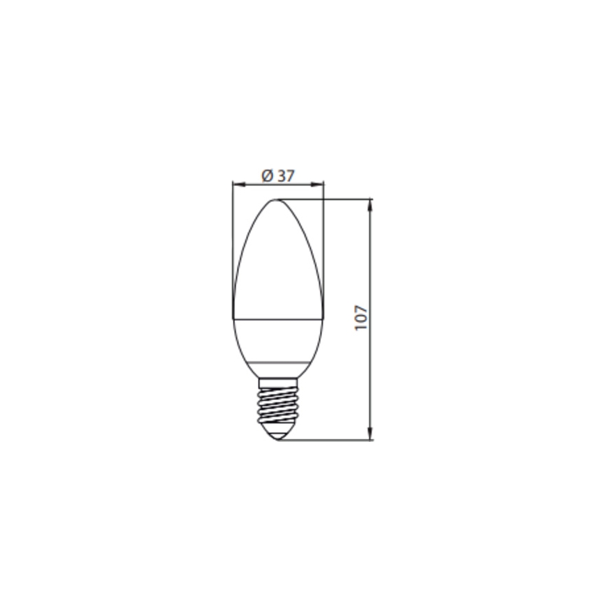 LED-pære ECOLINE C37 E14/7W/230V 4000K -  Brilagi