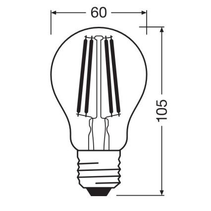 LED-pære FILAMENT A100 E27/11W/230V 2700K - Osram