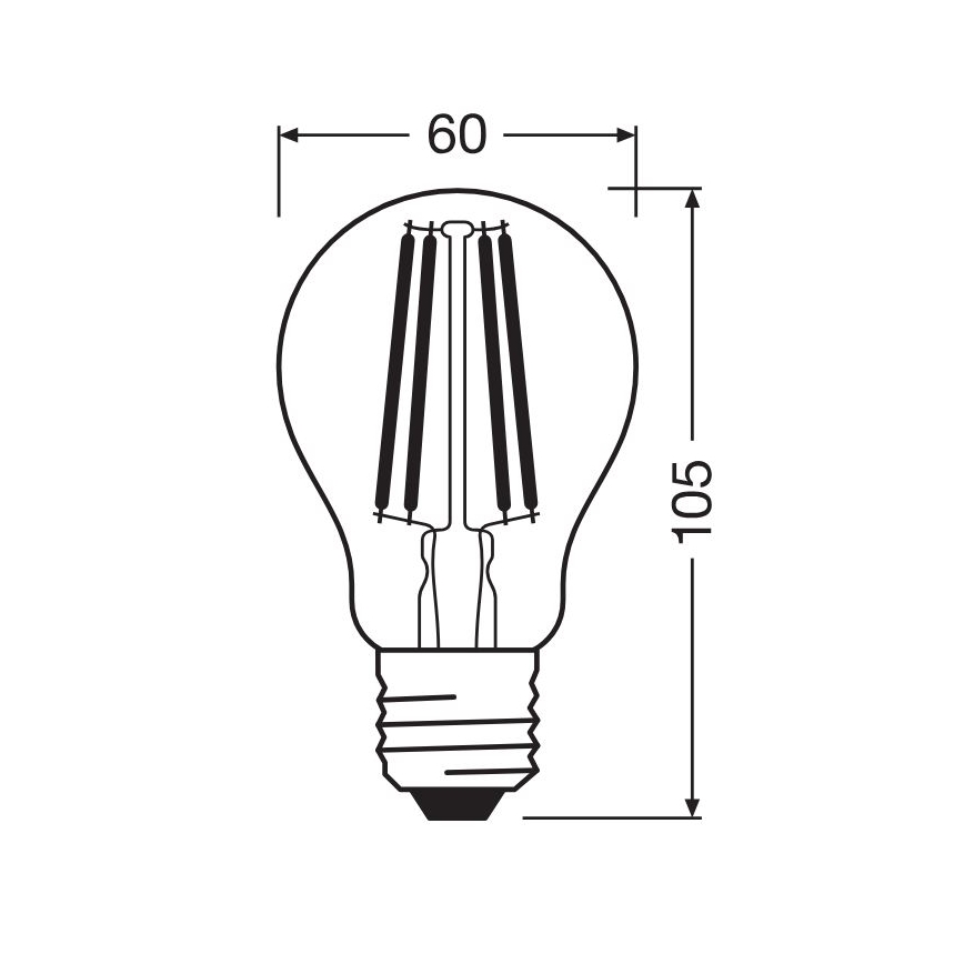 LED-pære FILAMENT A100 E27/11W/230V 2700K - Osram