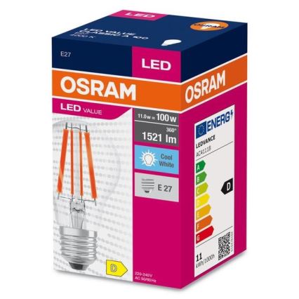 LED-pære FILAMENT A100 E27/11W/230V 4000K - Osram