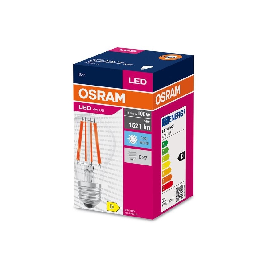 LED-pære FILAMENT A100 E27/11W/230V 4000K - Osram