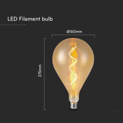 LED-pære FILAMENT A160 E27/4W/230V 2700K