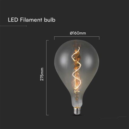 LED-pære FILAMENT A160 E27/4W/230V 2700K