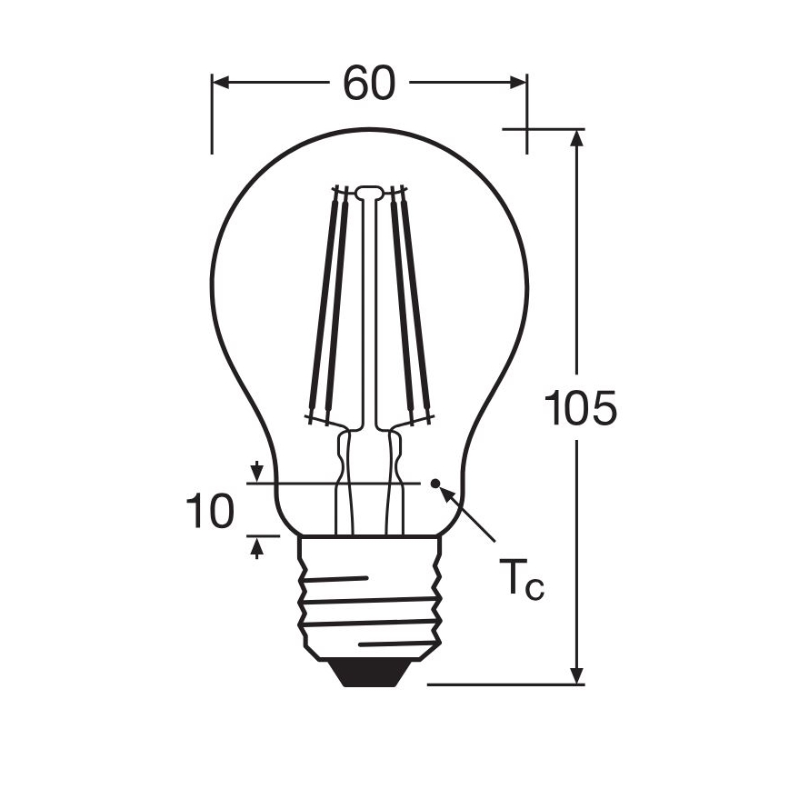 LED-pære FILAMENT A60 E27/6,5W/230V 4000K - Osram