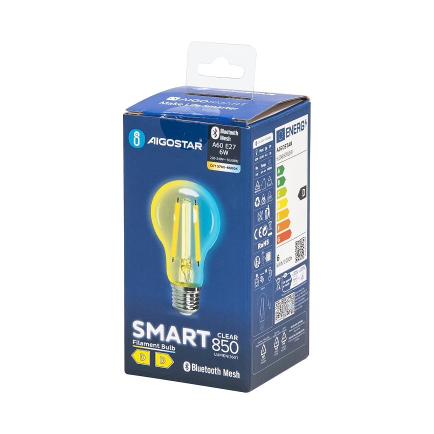 LED-pære dæmpbar FILAMENT MESH Smart A60 E27/6W/230V 2700-6500K - Aigostar