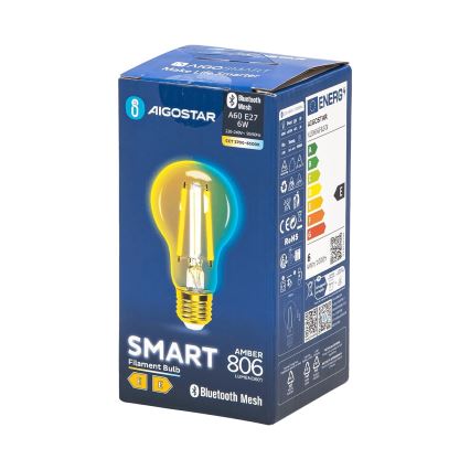 LED-pære dæmpbar FILAMENT MESH Smart A60 E27/6W/230V 2700-6500K - Aigostar