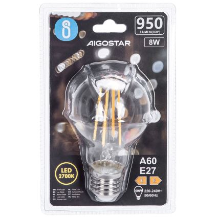 LED-pære FILAMENT A60 E27/8W/230V 2700K - Aigostar