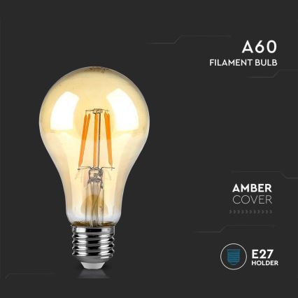 LED-pære FILAMENT AMBER A67 E27/10W/230V 2200K