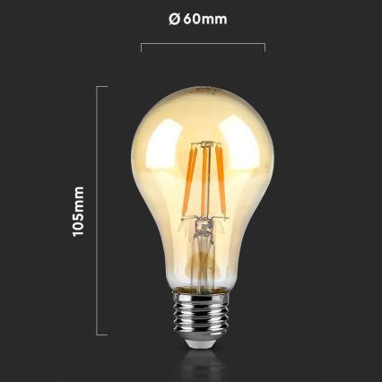 LED-pære FILAMENT AMBER A67 E27/10W/230V 2200K