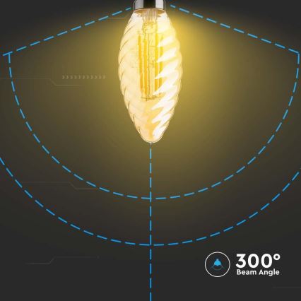 LED-pære FILAMENT AMBER E14/4W/230V 2200K