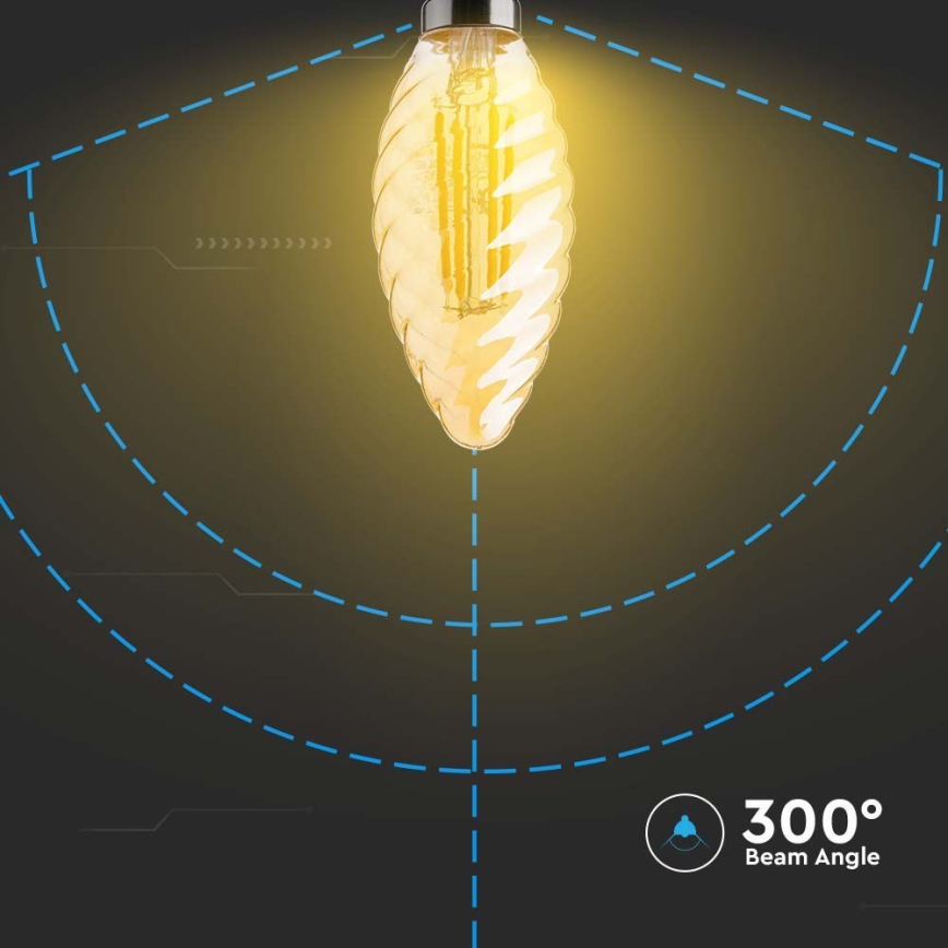 LED-pære FILAMENT AMBER E14/4W/230V 2200K