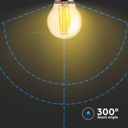 LED-pære FILAMENT AMBER G45 E27/4W/230V 2200K