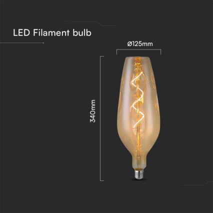 LED-pære FILAMENT B125 E27/4W/230V 2700K