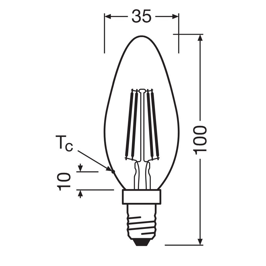 LED-pære FILAMENT B40 E14/4W/230V 2700K - Osram