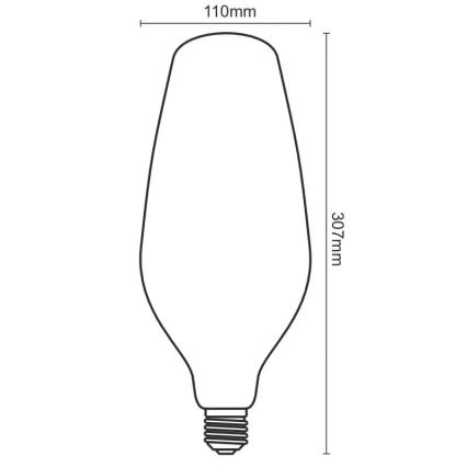 LED-pære FILAMENT BUMPED SMOKE BT110 E27/4W/230V 2000K