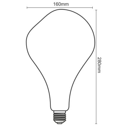 LED-pære FILAMENT BUMPED SMOKE ET160 E27/4W/230V 2000K