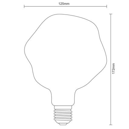 LED-pære FILAMENT BUMPED SMOKE G125 E27/4W/230V 2000K røgfarvet