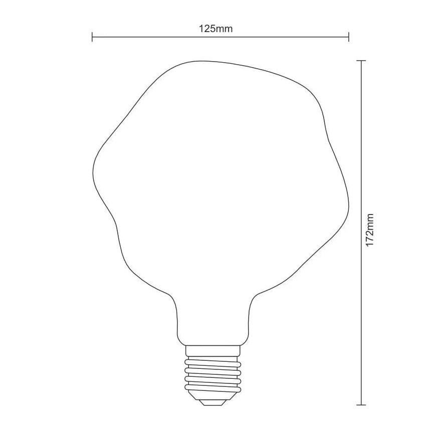 LED-pære FILAMENT BUMPED SMOKE G125 E27/4W/230V 2000K røgfarvet