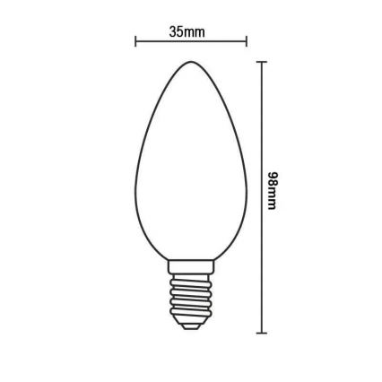 LED-pære WHITE FILAMENT C35 E14/4,5W/230V 3000K