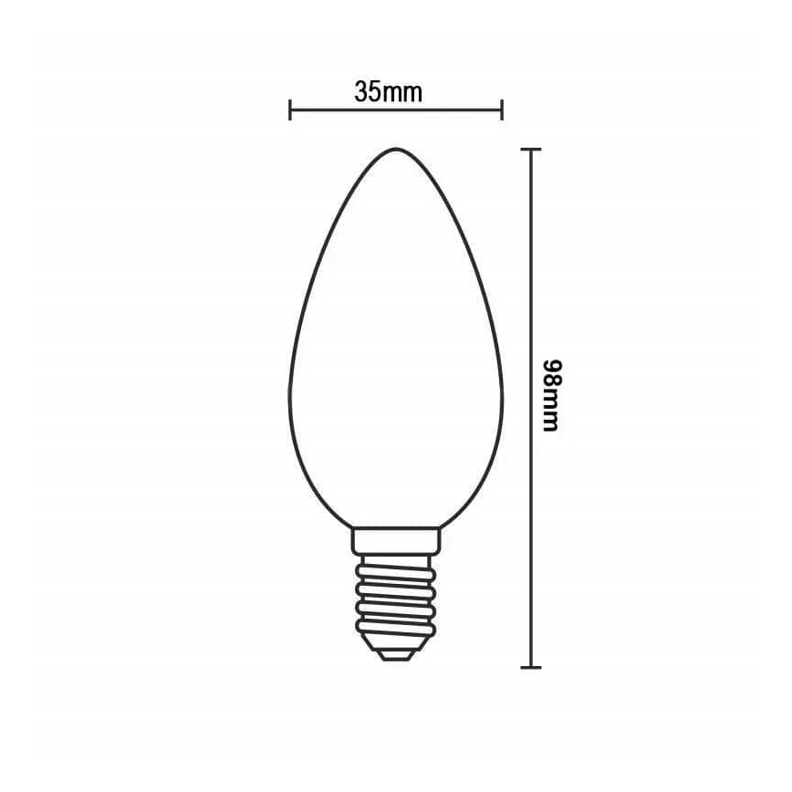 LED-pære WHITE FILAMENT C35 E14/4,5W/230V 3000K
