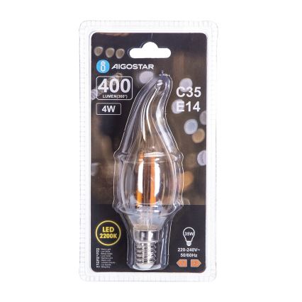 LED-pære FILAMENT C35 E14/4W/230V 2200K - Aigostar