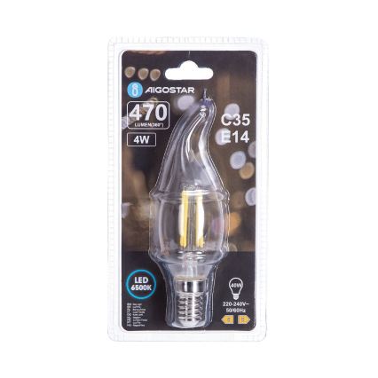 LED-pære FILAMENT C35 E14/4W/230V 6500K - Aigostar