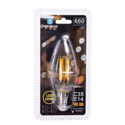 LED-pære FILAMENT C35 E14/6W/230V 2200K - Aigostar