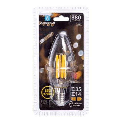 LED-pære FILAMENT C35 E14/8W/230V 2700K - Aigostar