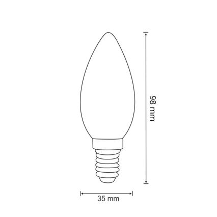 LED-pære FILAMENT C37 E14/2W/230V 3000K