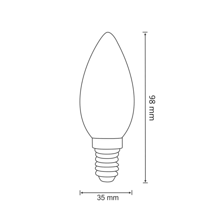 LED-pære FILAMENT C37 E14/2W/230V 3000K