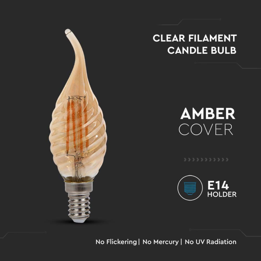 LED-pære FILAMENT E14/4W/230V 2200K