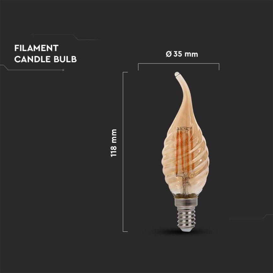 LED-pære FILAMENT E14/4W/230V 2200K