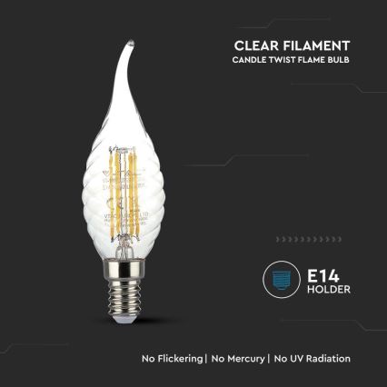 LED-pære FILAMENT E14/4W/230V 3000K