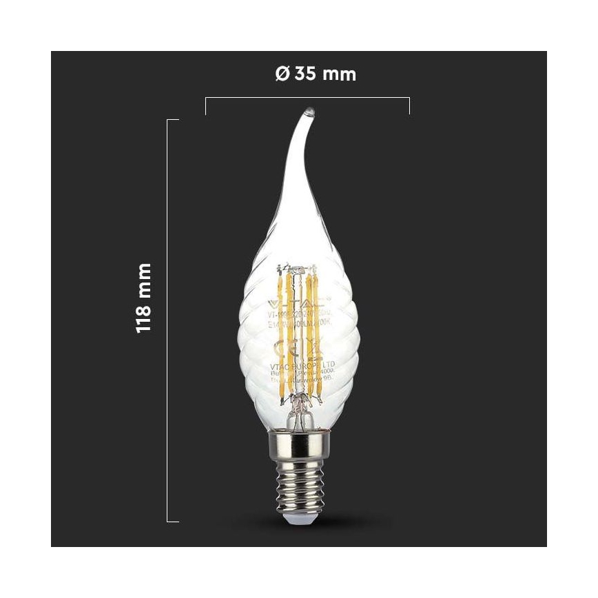 LED-pære FILAMENT E14/4W/230V 3000K