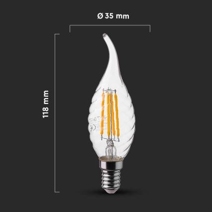 LED-pære FILAMENT E14/4W/230V 4000K