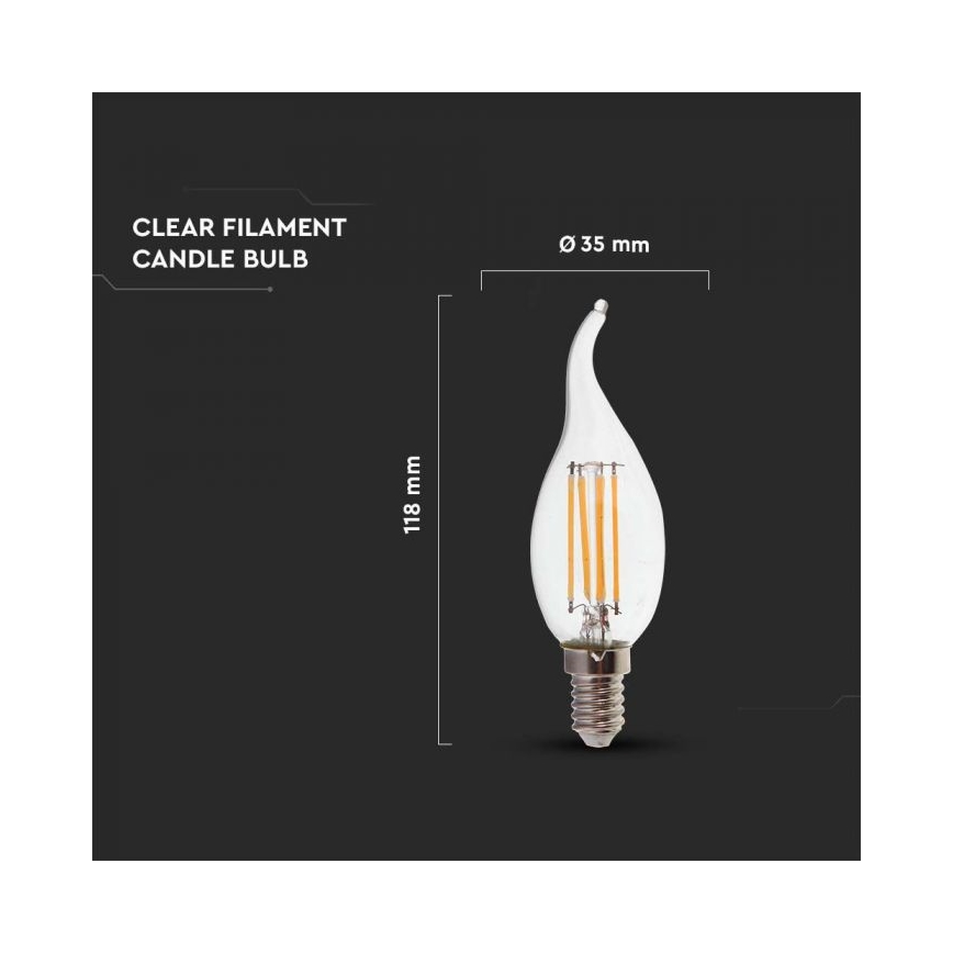 LED Pære FILAMENT E14/4W/230V 4000K