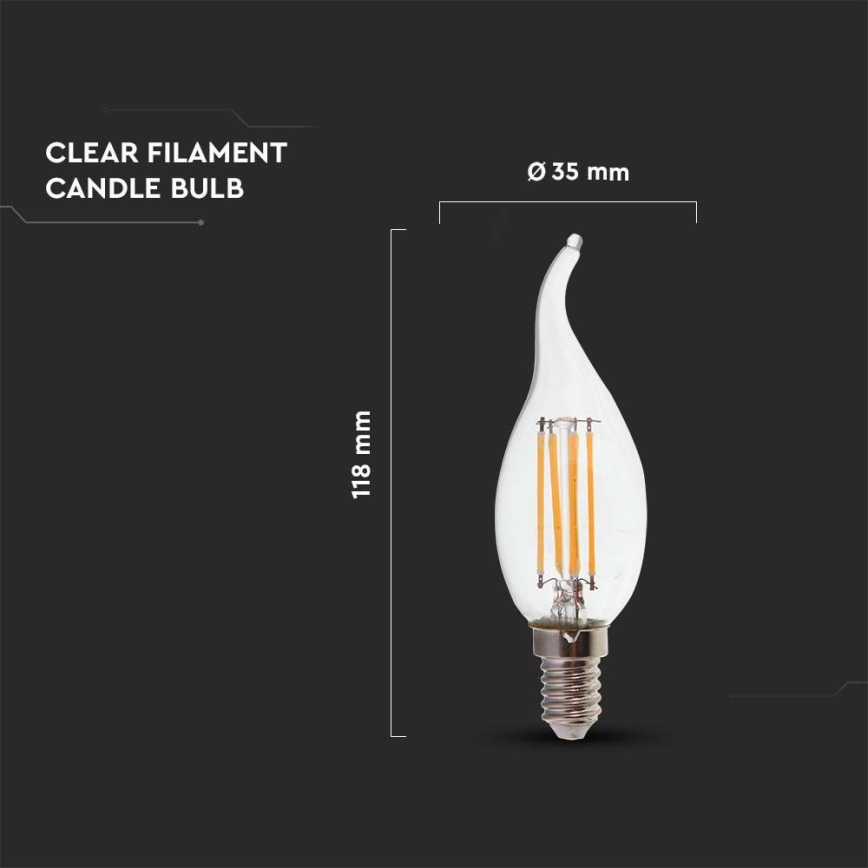 LED-pære FILAMENT E14/4W/230V 6500K