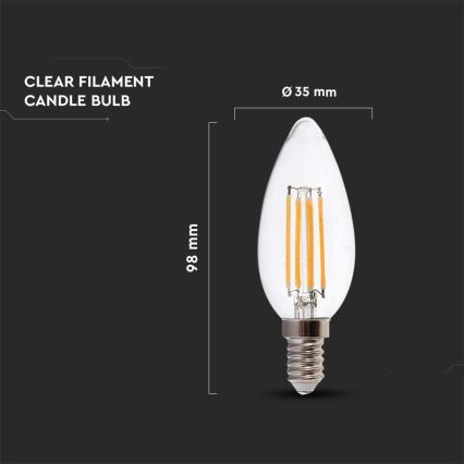 LED-pære FILAMENT E14/5,5W/230V 4000K