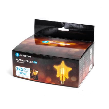 LED-pære FILAMENT E27/4W/230V 1800K stjerne - Aigostar