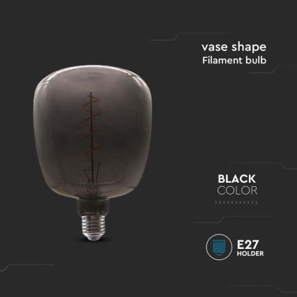 LED-pære FILAMENT E27/4W/230V sort