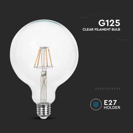 LED-pære FILAMENT G125 E27/10W/230V 3000K