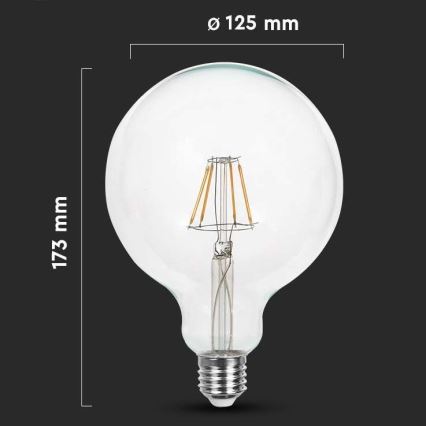 LED-pære FILAMENT G125 E27/10W/230V 3000K